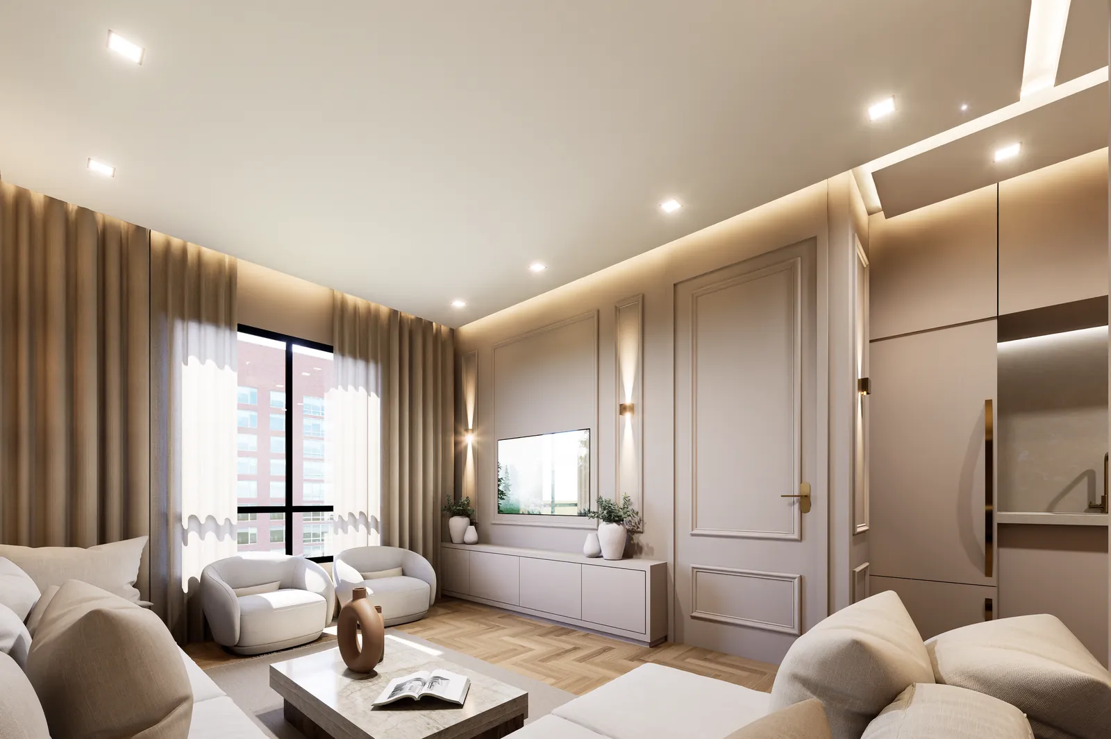 Living area with optimised layout and natural light