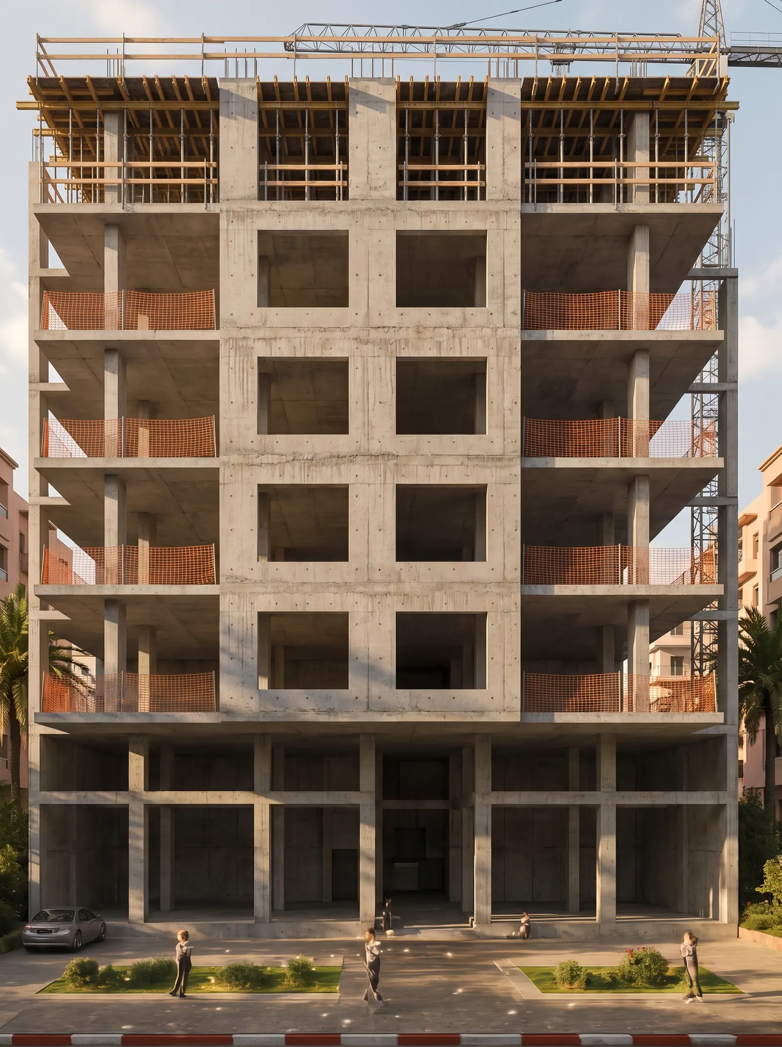 The full-height reinforced-concrete structure of ASALA City Walk
